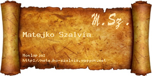 Matejko Szalvia névjegykártya
